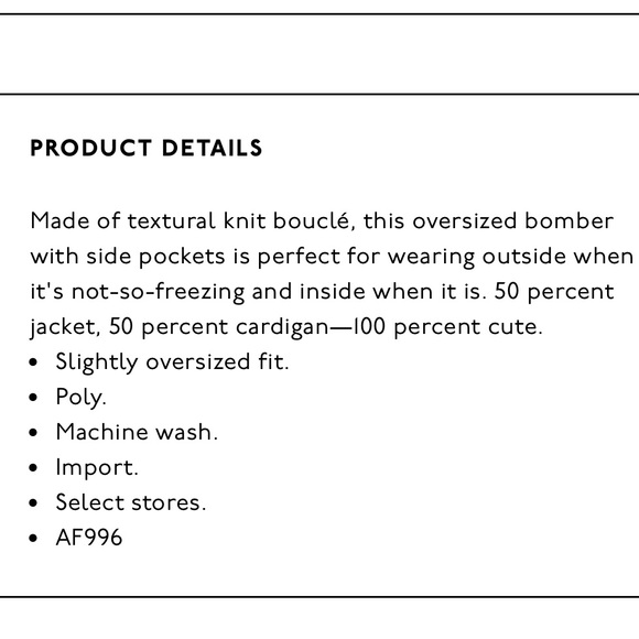 Madewell Bouclé Bomber Jacket - Picture 5 of 6